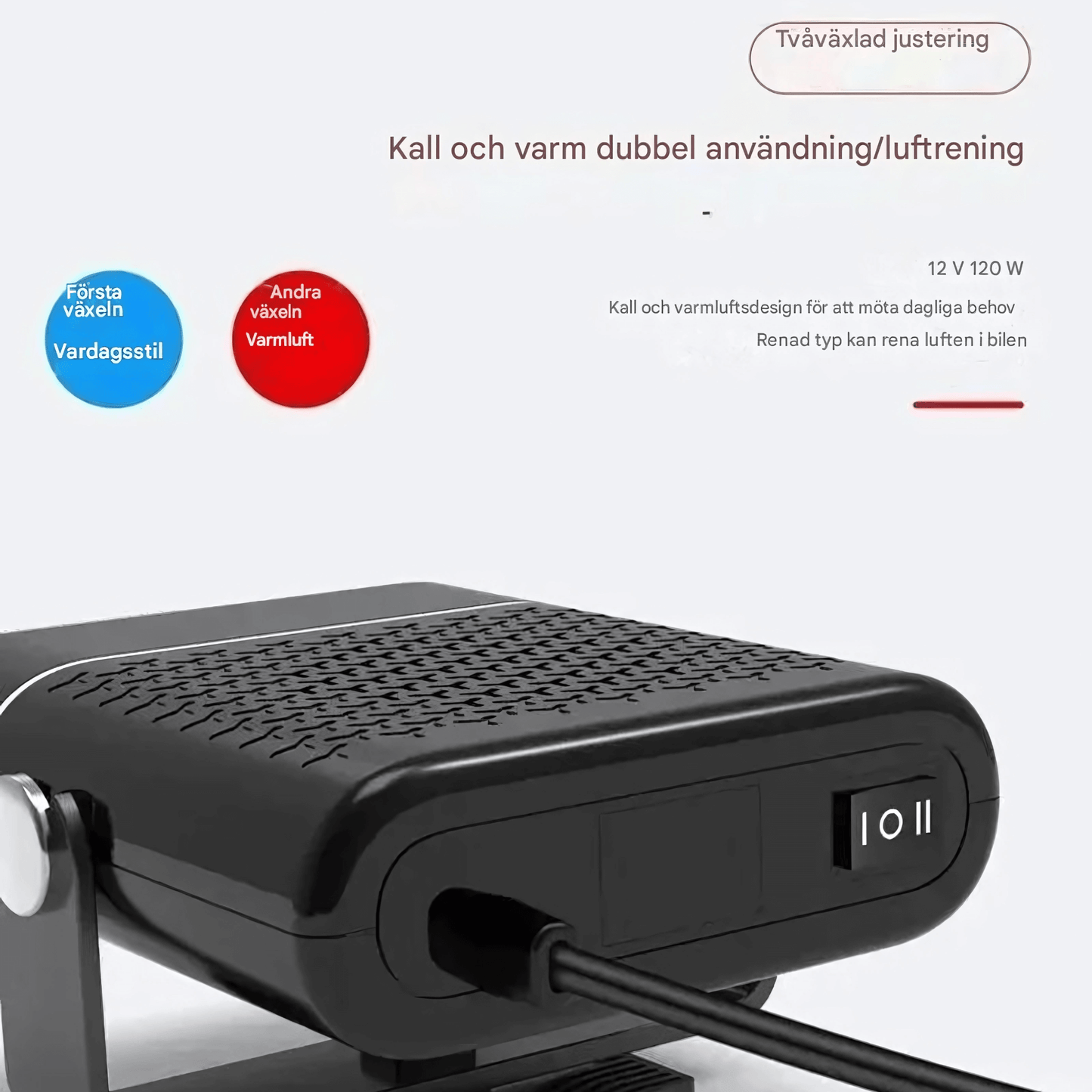 HeatMate – Bærbar bilvarmer med tining og fjerning av dugg for 12V/24V