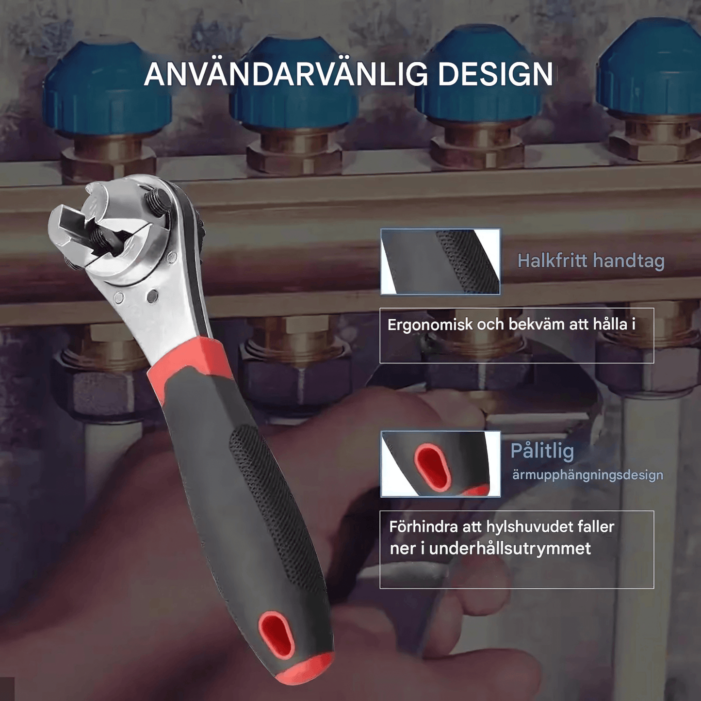 TorqueMax – Justerbar skiftenøkkel 6–22 mm med rattfunksjon for bil, motorsykkel og hjem