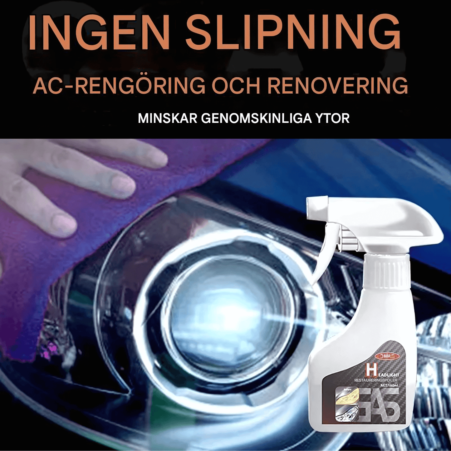 LumiClear – Restaurering av bilfrontlykter med poleringspasta og UV-beskyttelse