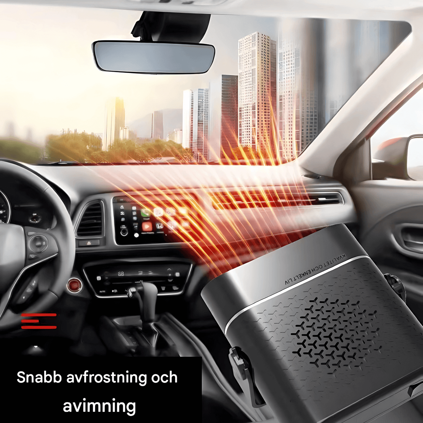 HeatMate – Bærbar bilvarmer med tining og fjerning av dugg for 12V/24V