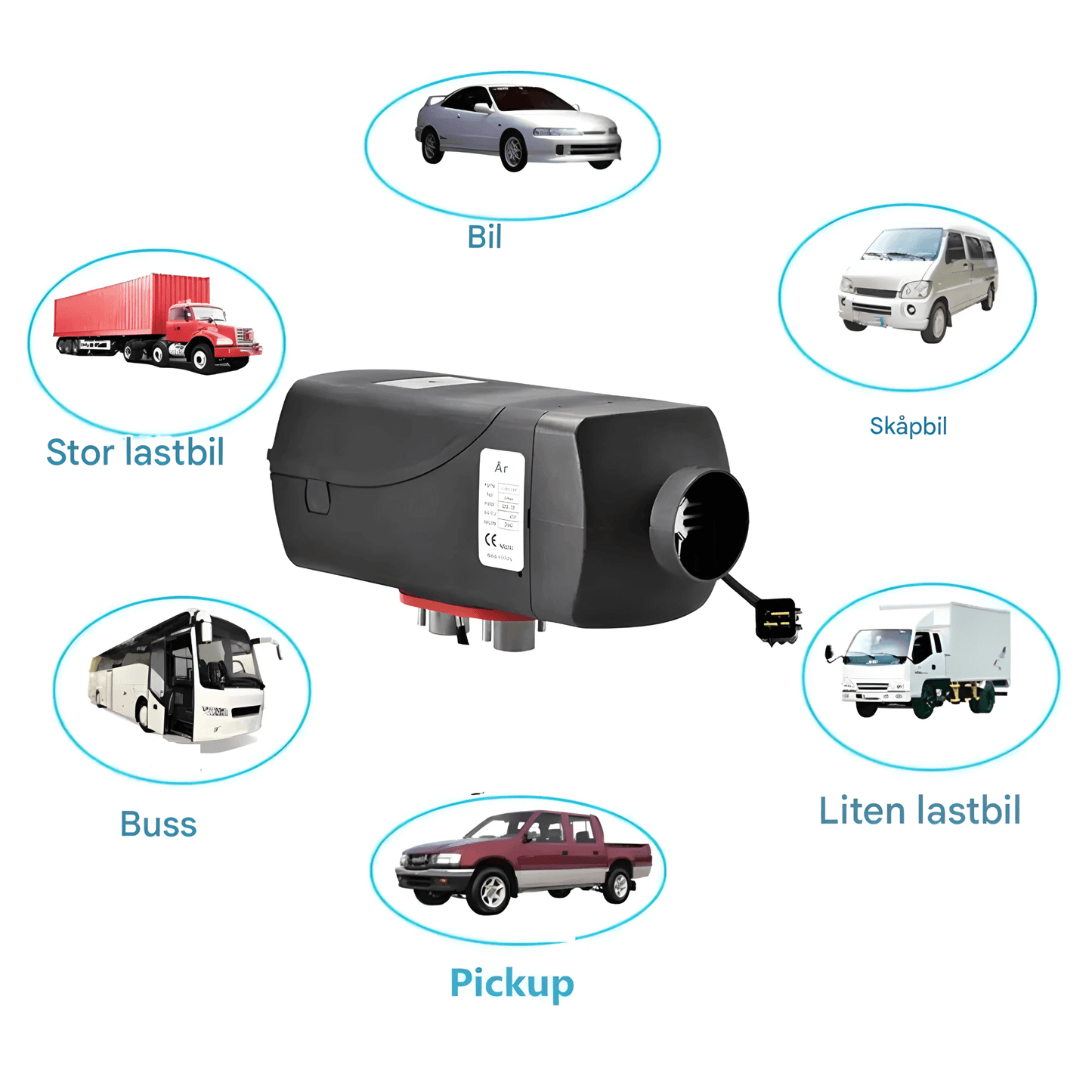 DieselHeat – Dieselvarmer 5KW 12V med LCD og fjernkontroll for bil, bobil, båt og hytte