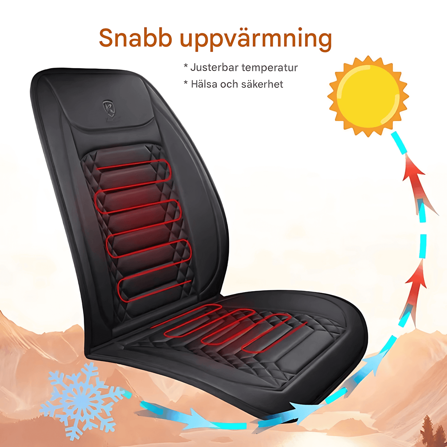 ThermaCush – Oppvarmet bilsetetrekk med rask oppvarming og justerbar temperatur for kalde vinterdager
