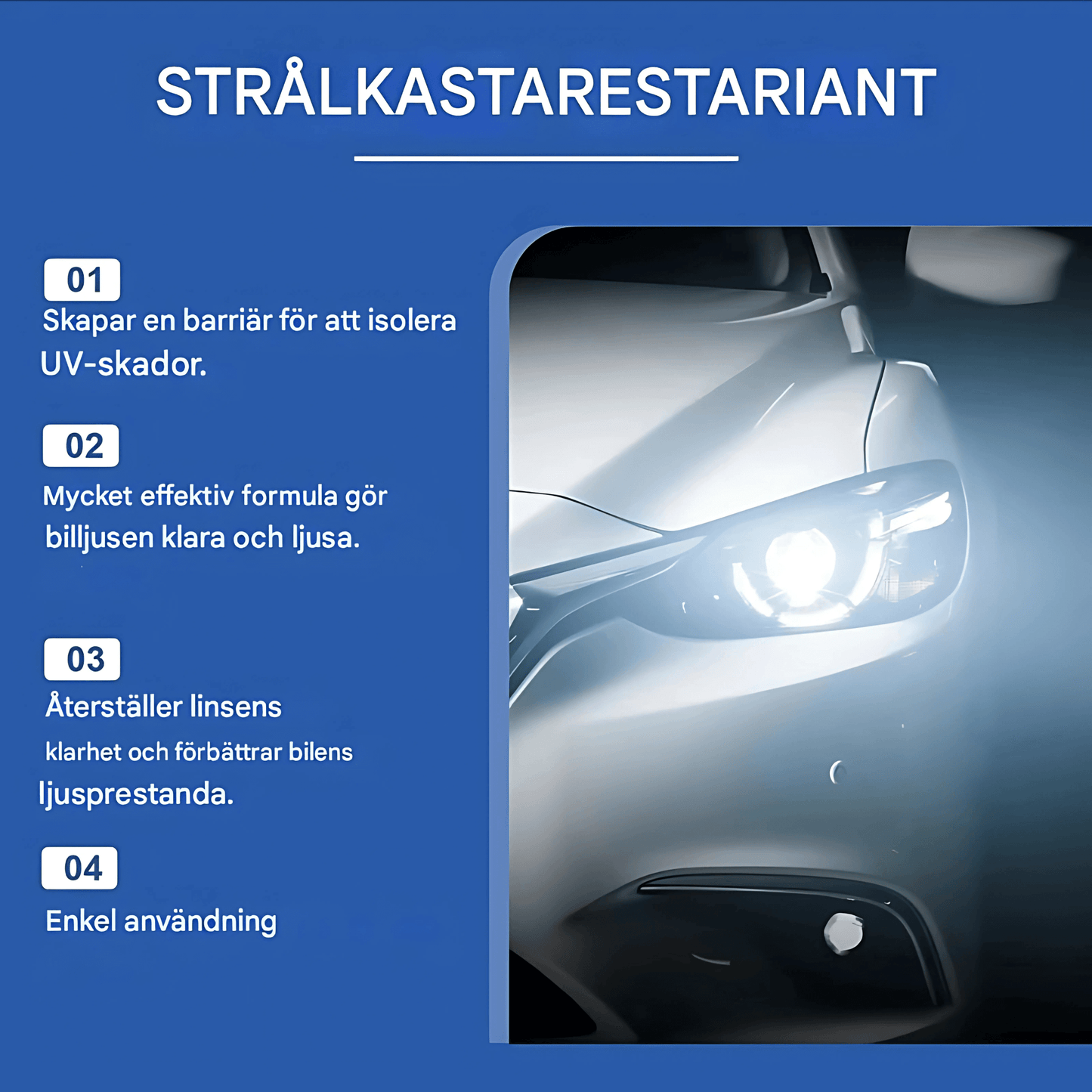 LumiClear – Restaurering av bilfrontlykter med poleringspasta og UV-beskyttelse