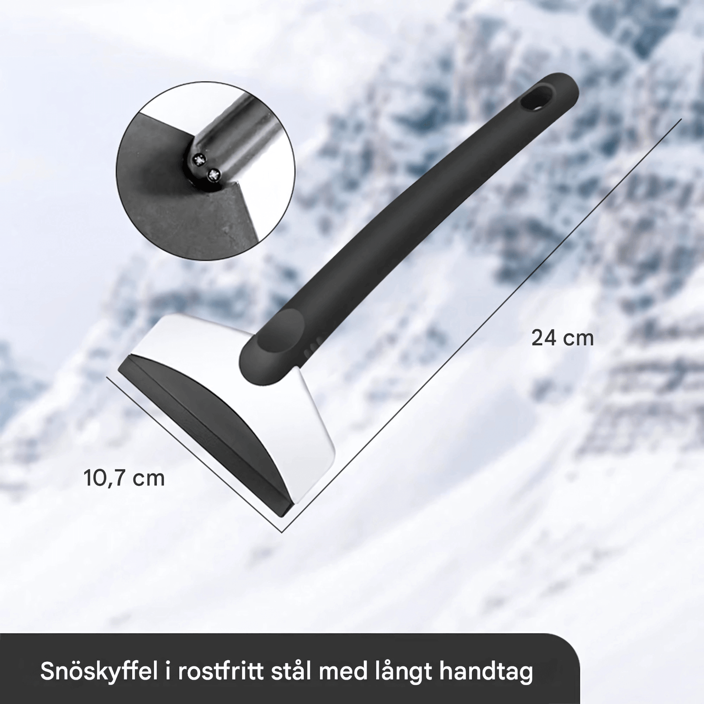 SnowGuard – Ergonomisk snøskuffe og isskrape for rask rengjøring av frontruten
