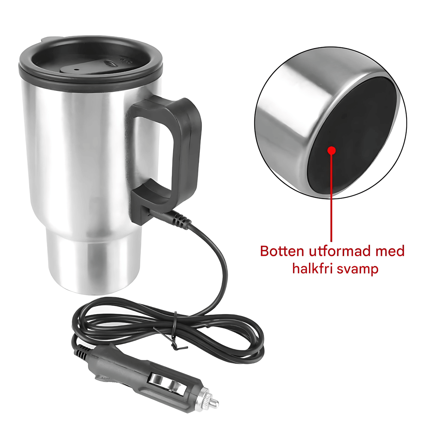 CarBrew - 12V elektrisk termokrus 450ml for bil, kaffe og te på farten