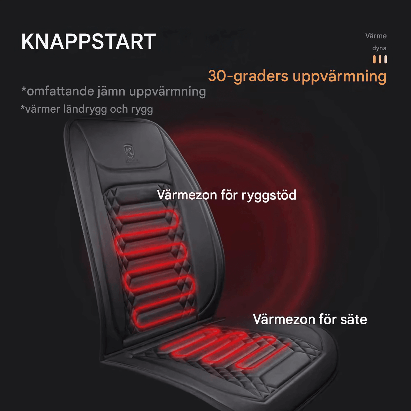 ThermaCush – Oppvarmet bilsetetrekk med rask oppvarming og justerbar temperatur for kalde vinterdager