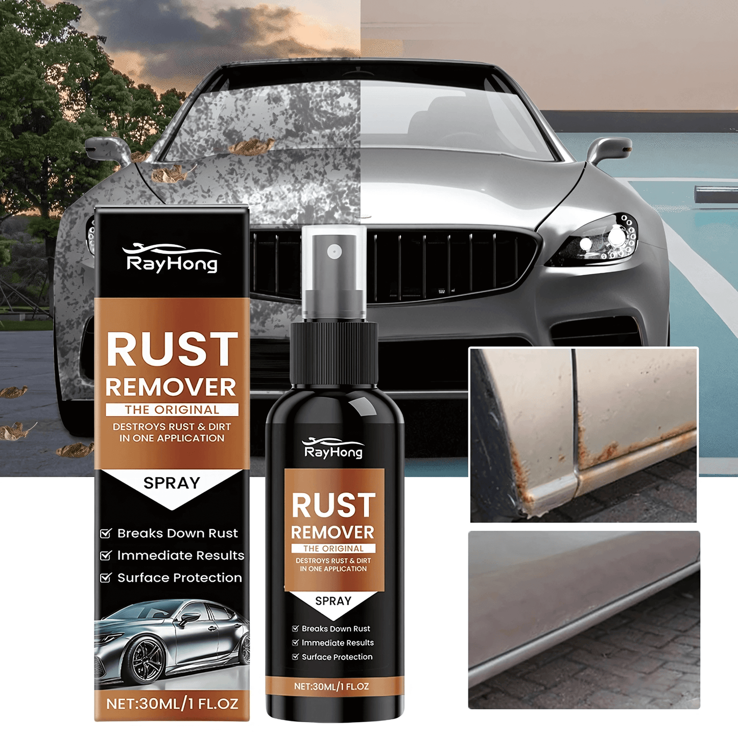 IronFade - Rustfjerningsspray for biler og verktøy | Metallrengjøring uten sliping