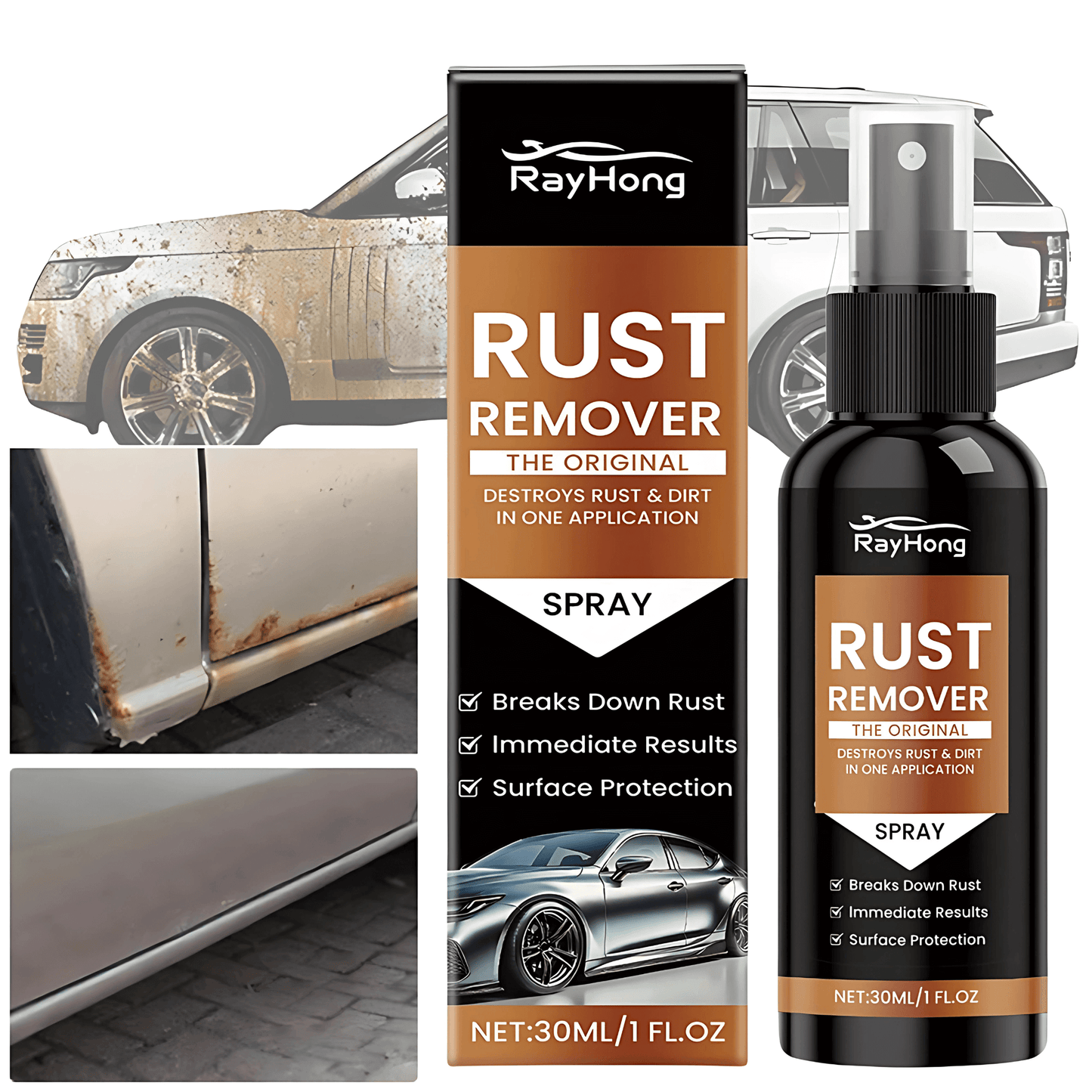 IronFade - Rustfjerningsspray for biler og verktøy | Metallrengjøring uten sliping