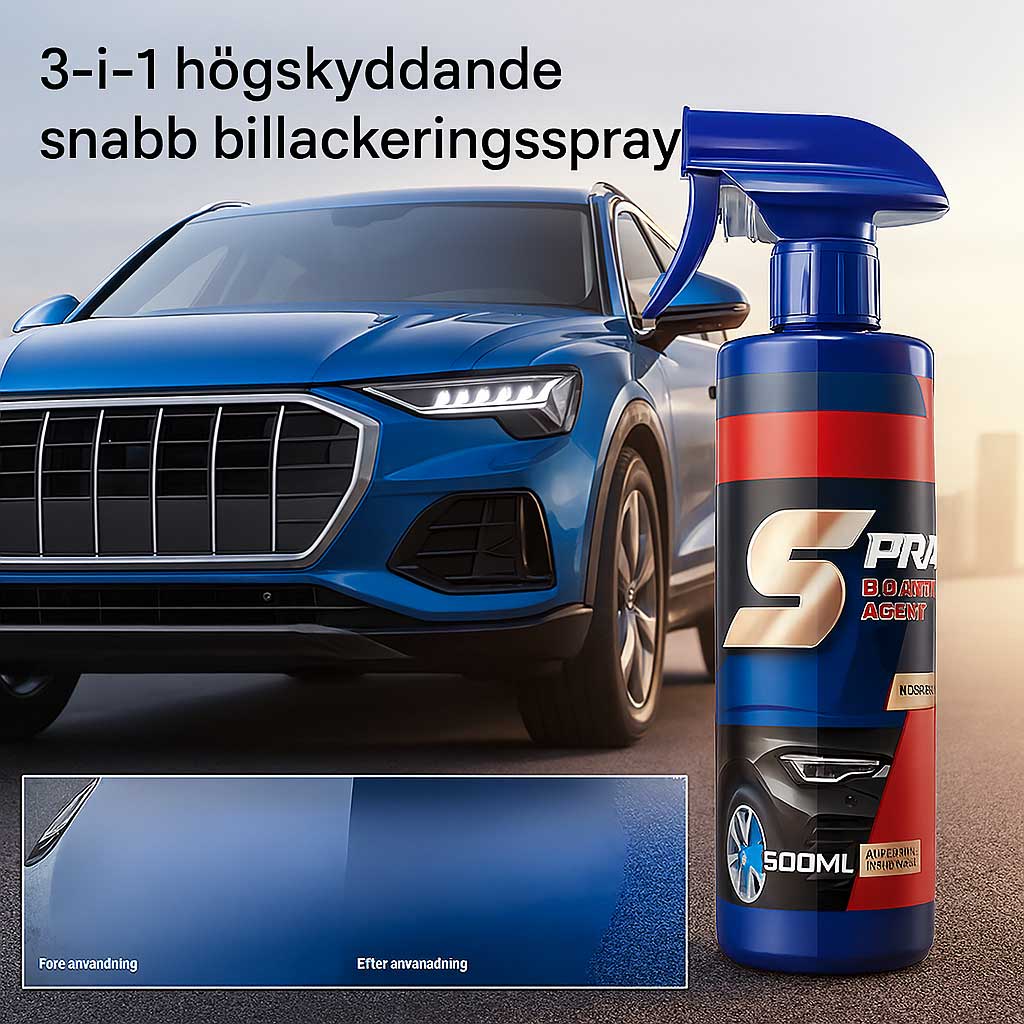 ShineGlide - Bilkeramisk Lackskydd Spray 500ml | 3-i-1 Rengöring, Reporreparation & Vaxliknande Skydd