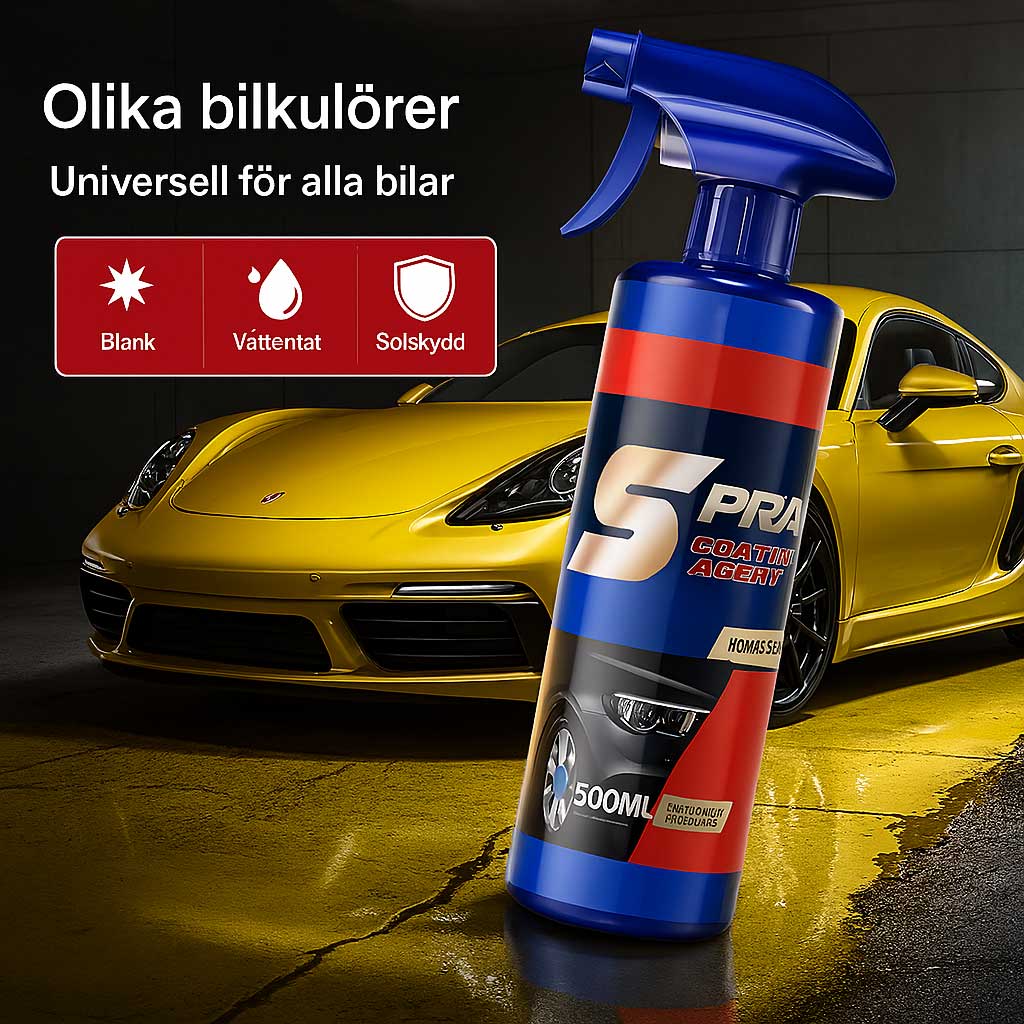 ShineGlide - Bilkeramisk Lackskydd Spray 500ml | 3-i-1 Rengöring, Reporreparation & Vaxliknande Skydd