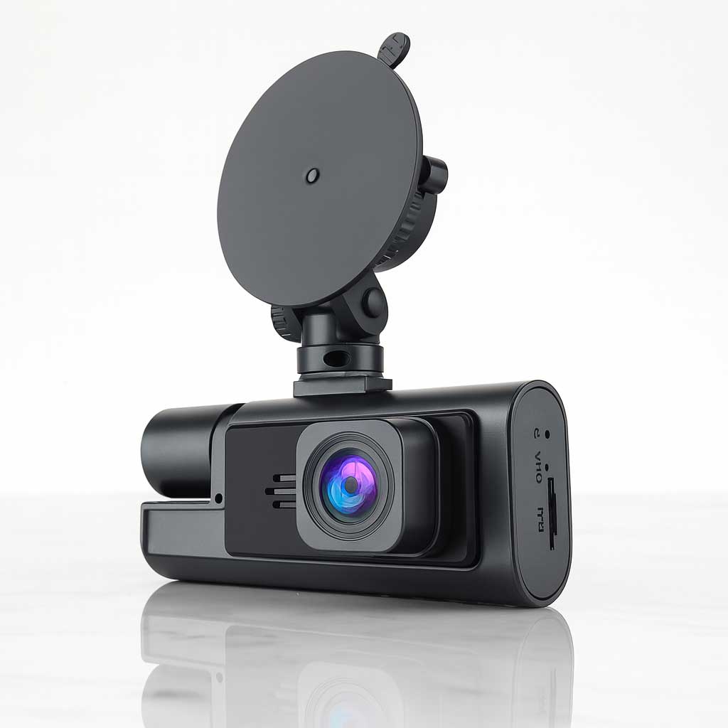 DriveSight – Dashkamera med 3 kameraer, 1080P-video, WiFi og nattsyn for overvåking foran, innvendig og bak
