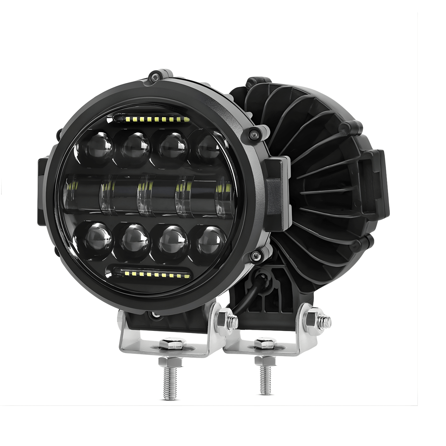 TitanRay - 7" Rund LED-Arbetslampa med DRL, IP68 & Anpassningsbar Combo-Stråle för Offroad och Arbetsfordon