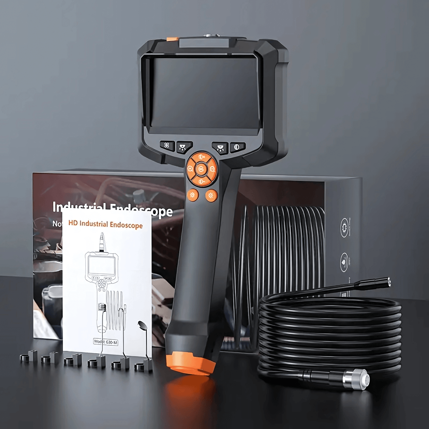 DeepView - Inspektionskamera | 4.3” IPS Skärm med 1080P HD, IP67 Vattentät Design och 8mm Lins för Bil- och Rörinspektion