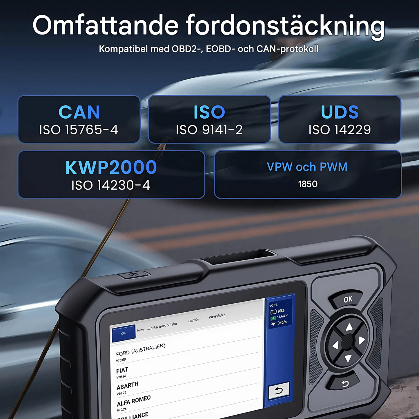 ScanPilot – MUCAR CDE900 PRO OBD2 Bilscanner med 4 Systemdiagnoser, 28 Servicefunktioner & LiveData för Universella Fordon