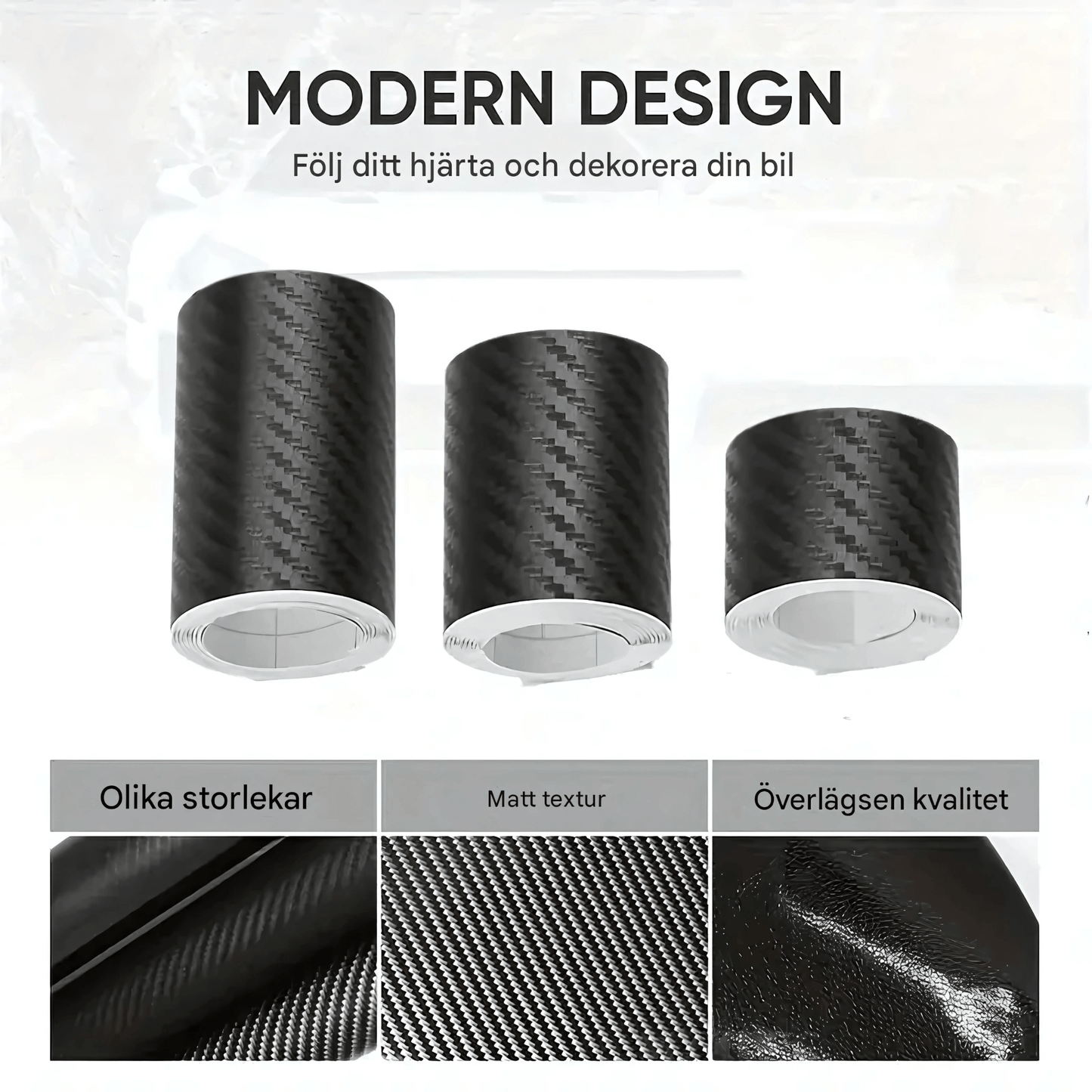 ShieldWrap – Beskyttelsestape i karbonfiber for bil | Matt nanofilm for dører, terskler og speil