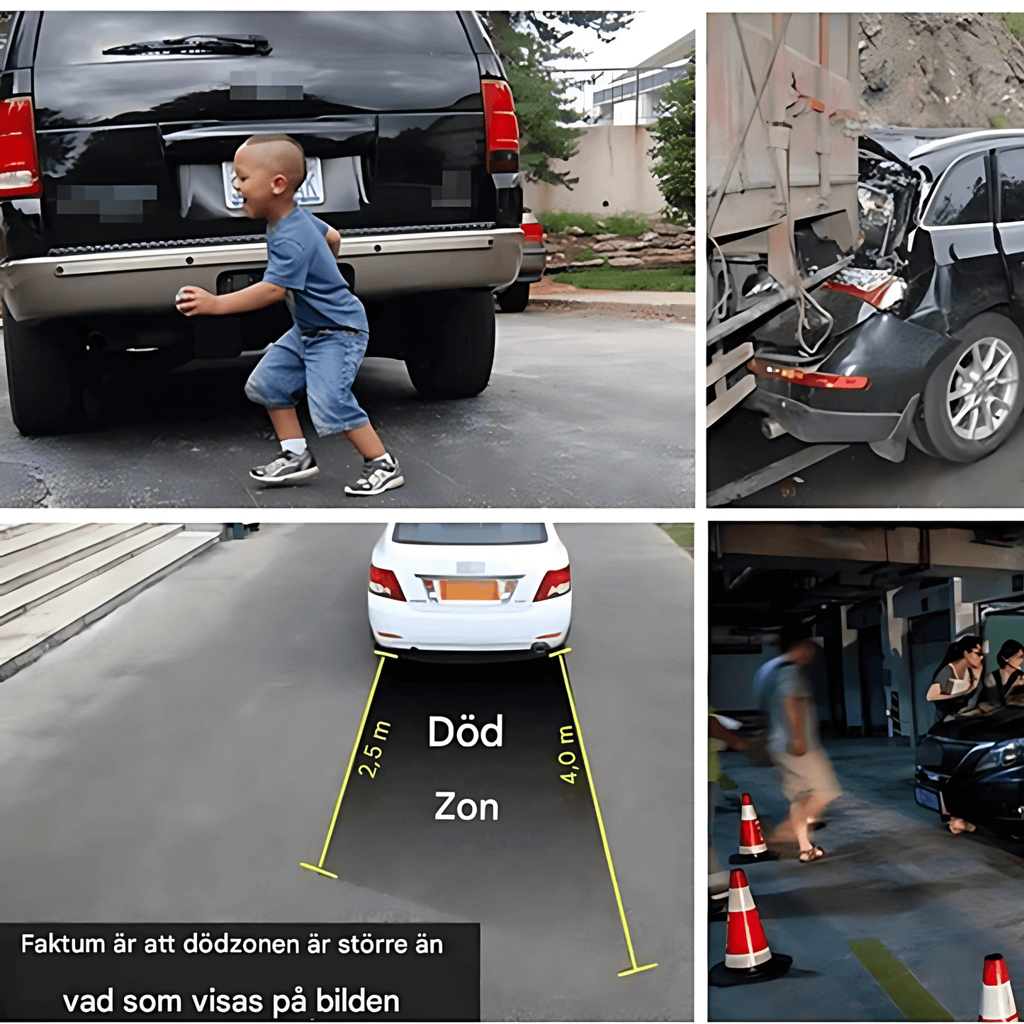 DriveSight – Dashkamera med 3 kameraer, 1080P-video, WiFi og nattsyn for overvåking foran, innvendig og bak