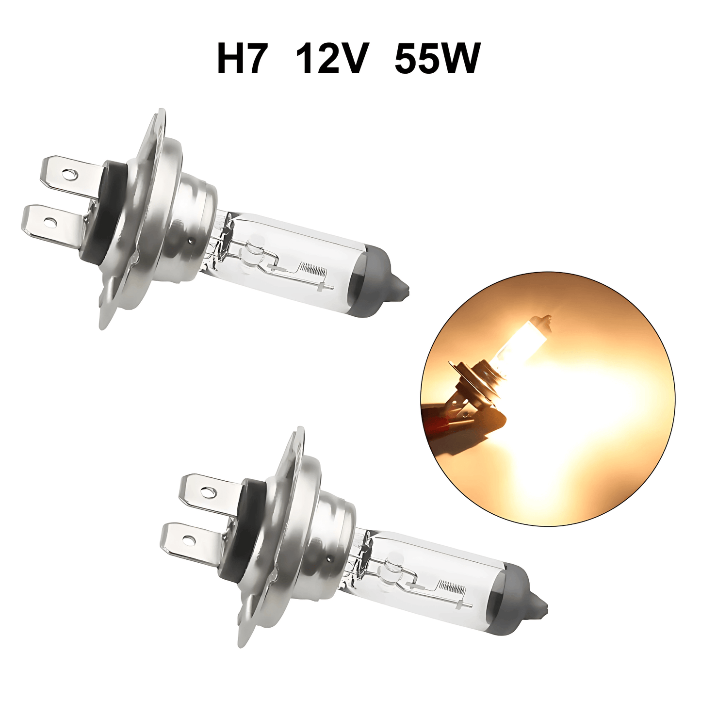 BrightVolt - 10-pakning H7 halogenpærer 12V 55W 4300K for tåkelys og frontlykter