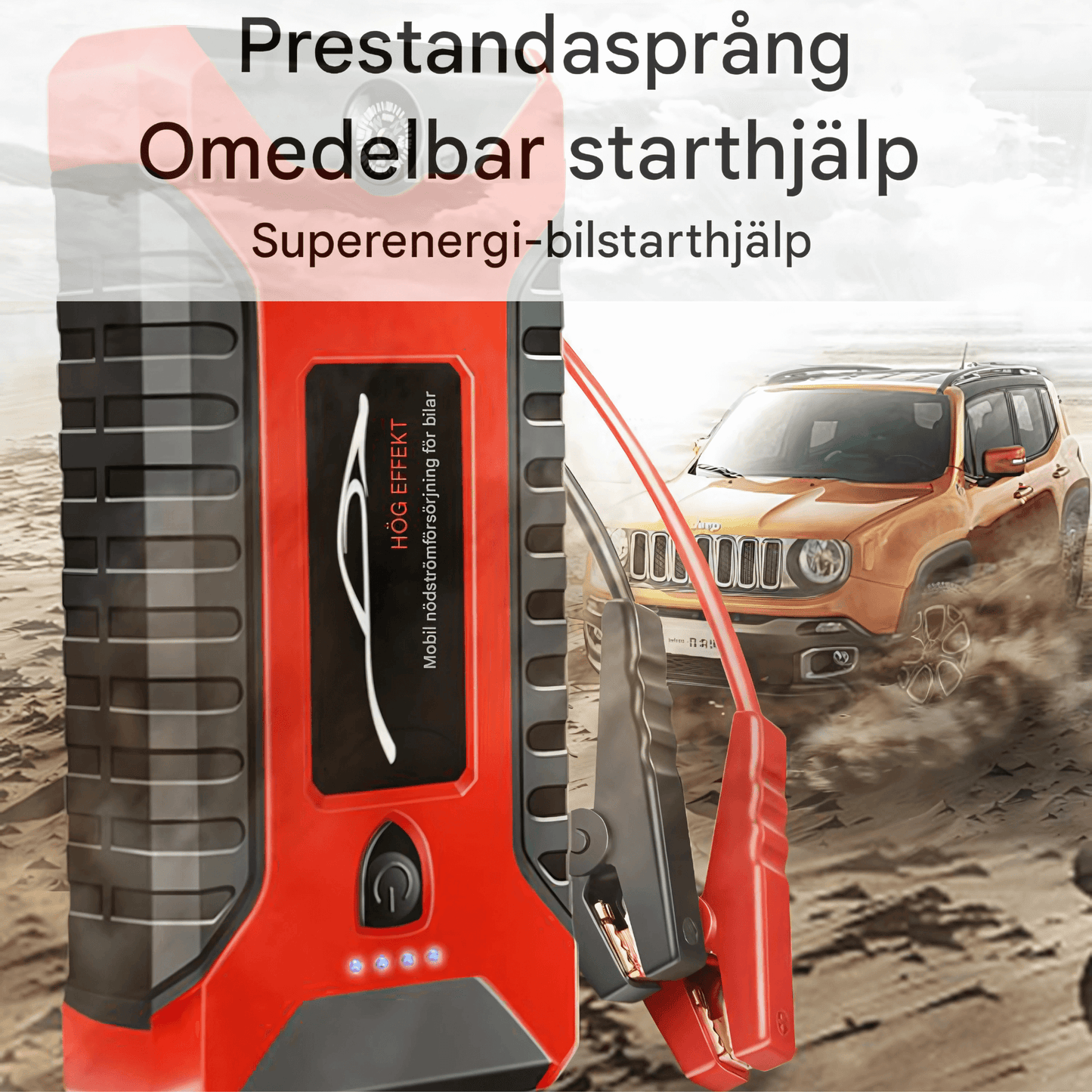 PowerBoost – Bærbar jumpstarter, powerbank og LED-belysning med 99 800 mAh kapasitet