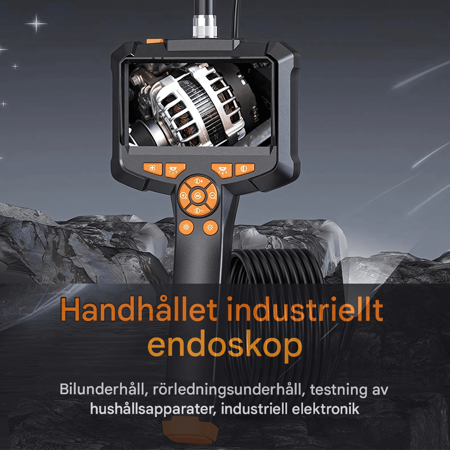 DeepView - Inspektionskamera | 4.3” IPS Skärm med 1080P HD, IP67 Vattentät Design och 8mm Lins för Bil- och Rörinspektion
