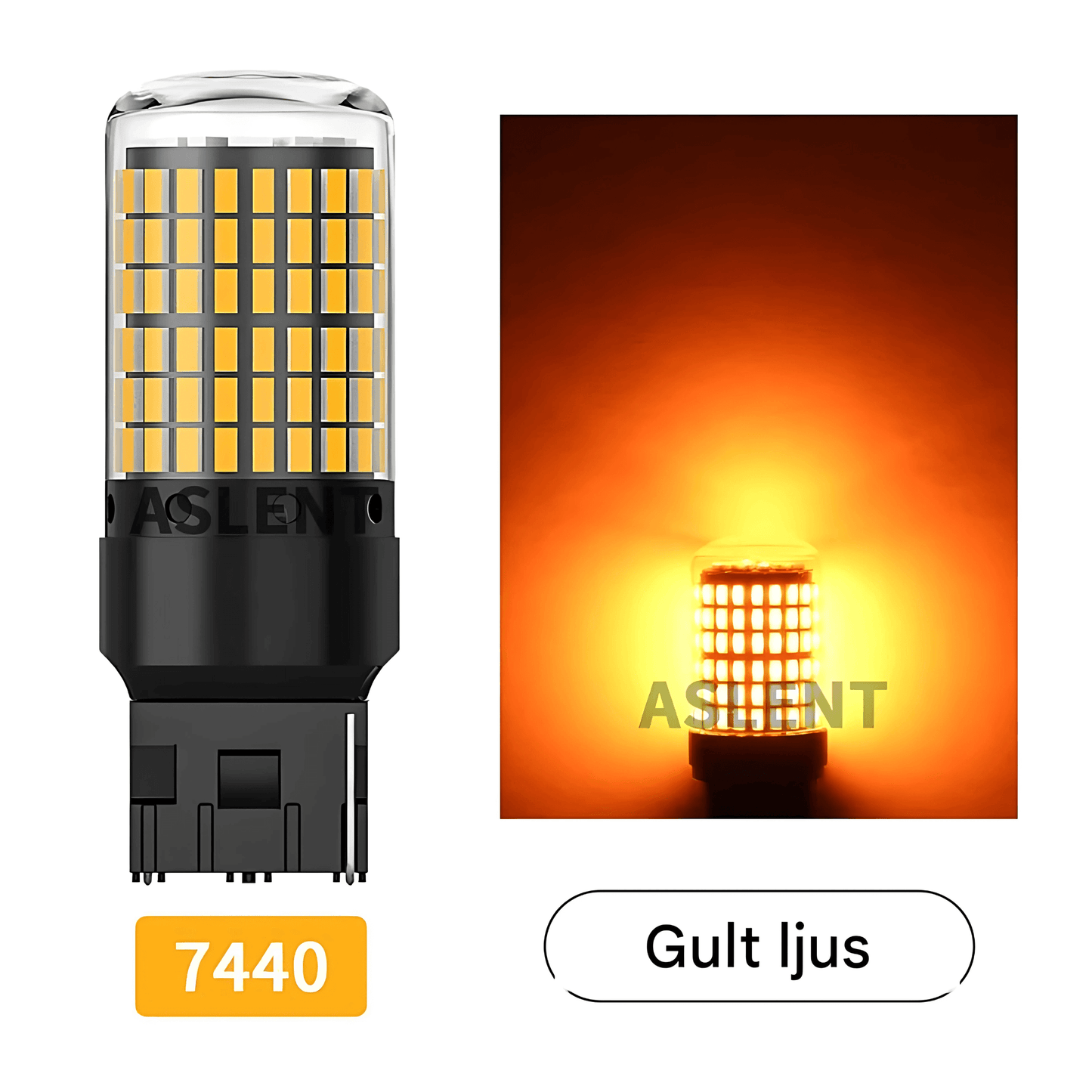 BrightCore - 2-pack Signal LED-lampor för blinkers och bromsljus | CanBus-kompatibla 12V för bil & MC