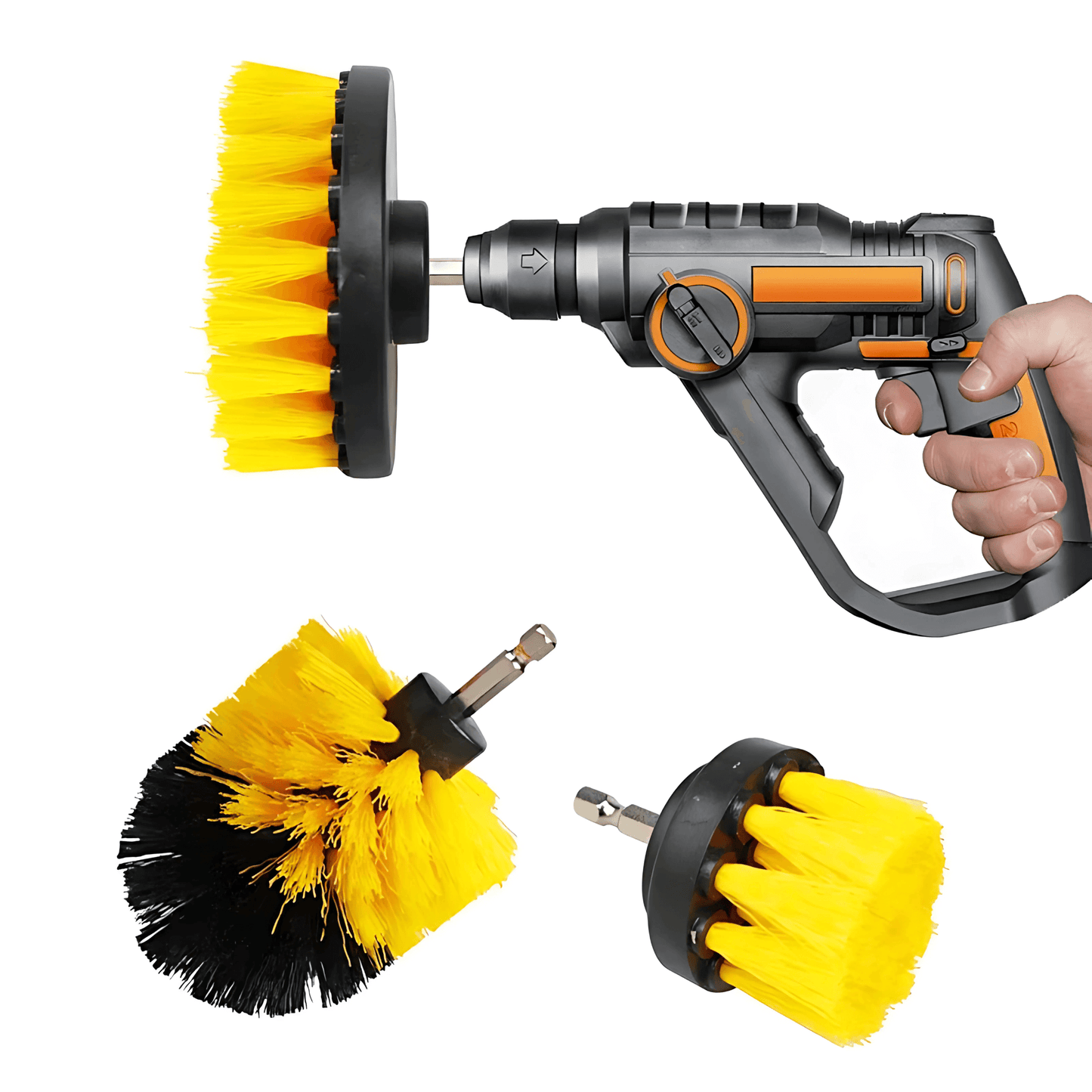 DrillScrub - Car Brush for Drill Machine | Nylon Cleaning Brush for Tires, Seats and Interior