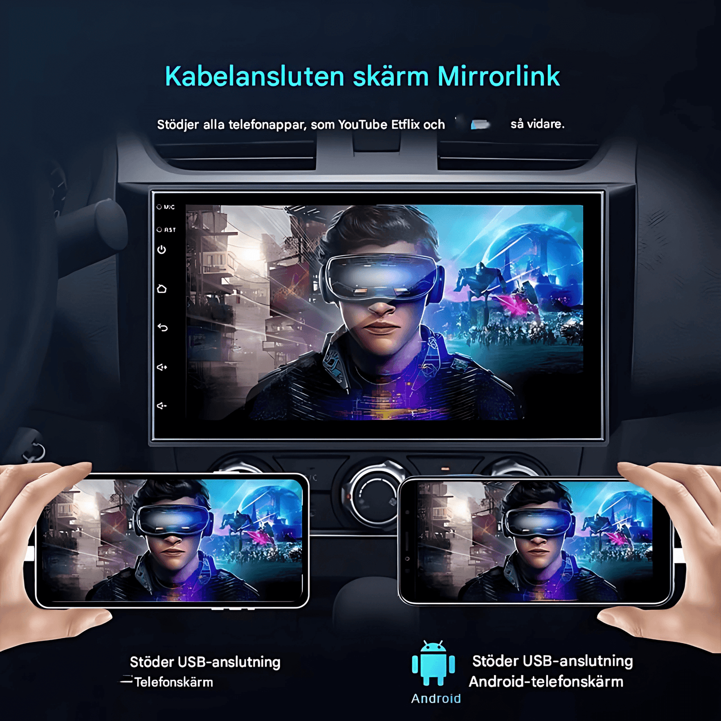 DriveMate – Trådlös CarPlay & Android Auto Adapter för Android-Bilstereo med Skärmspegling