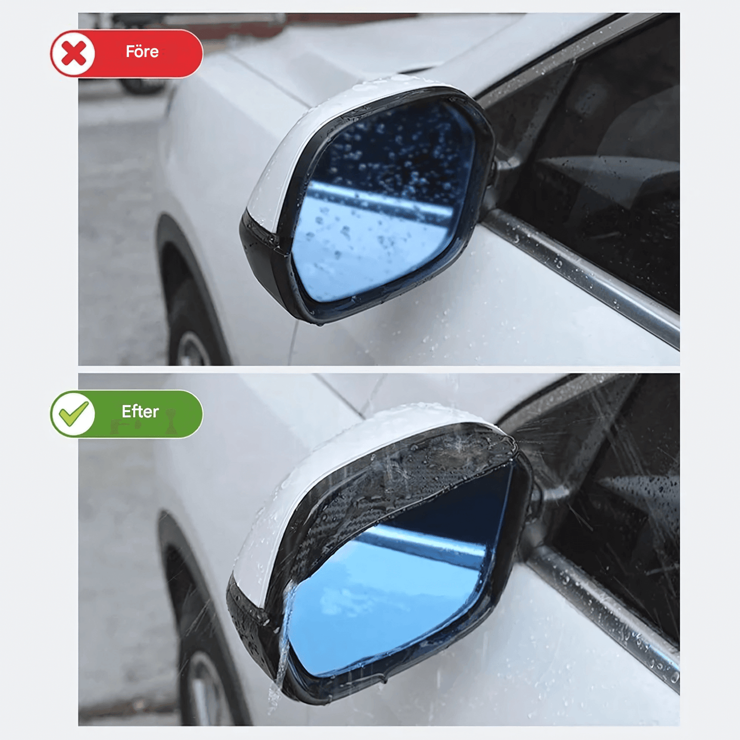 RainShield - 2-Pack Regnskydd för Backspeglar i Kolfibermönster | Universellt Passande Skydd mot Regn och Bländning