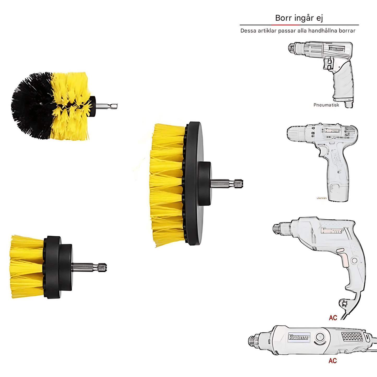 DrillScrub - Car Brush for Drill Machine | Nylon Cleaning Brush for Tires, Seats and Interior