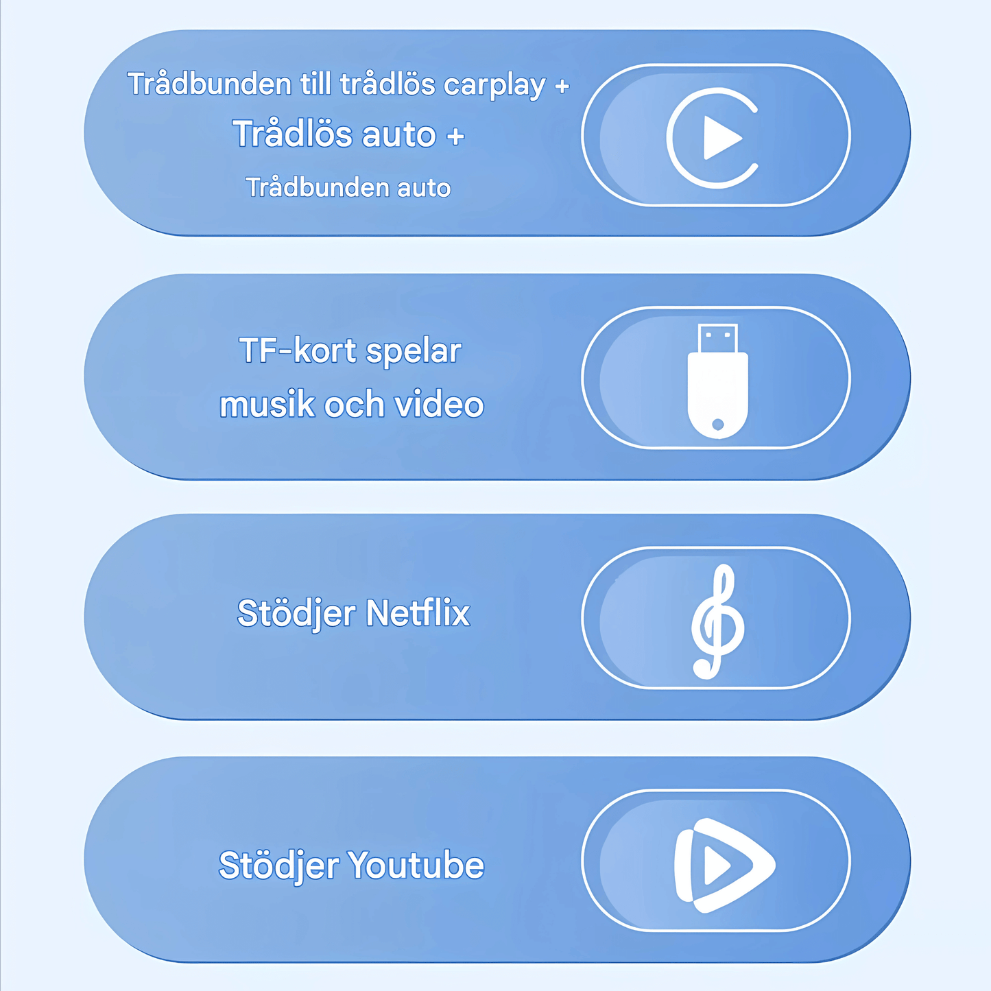 StreamRide – SmartBox | Gjør din kablede CarPlay om til trådløs CarPlay og Android Auto med videoapper