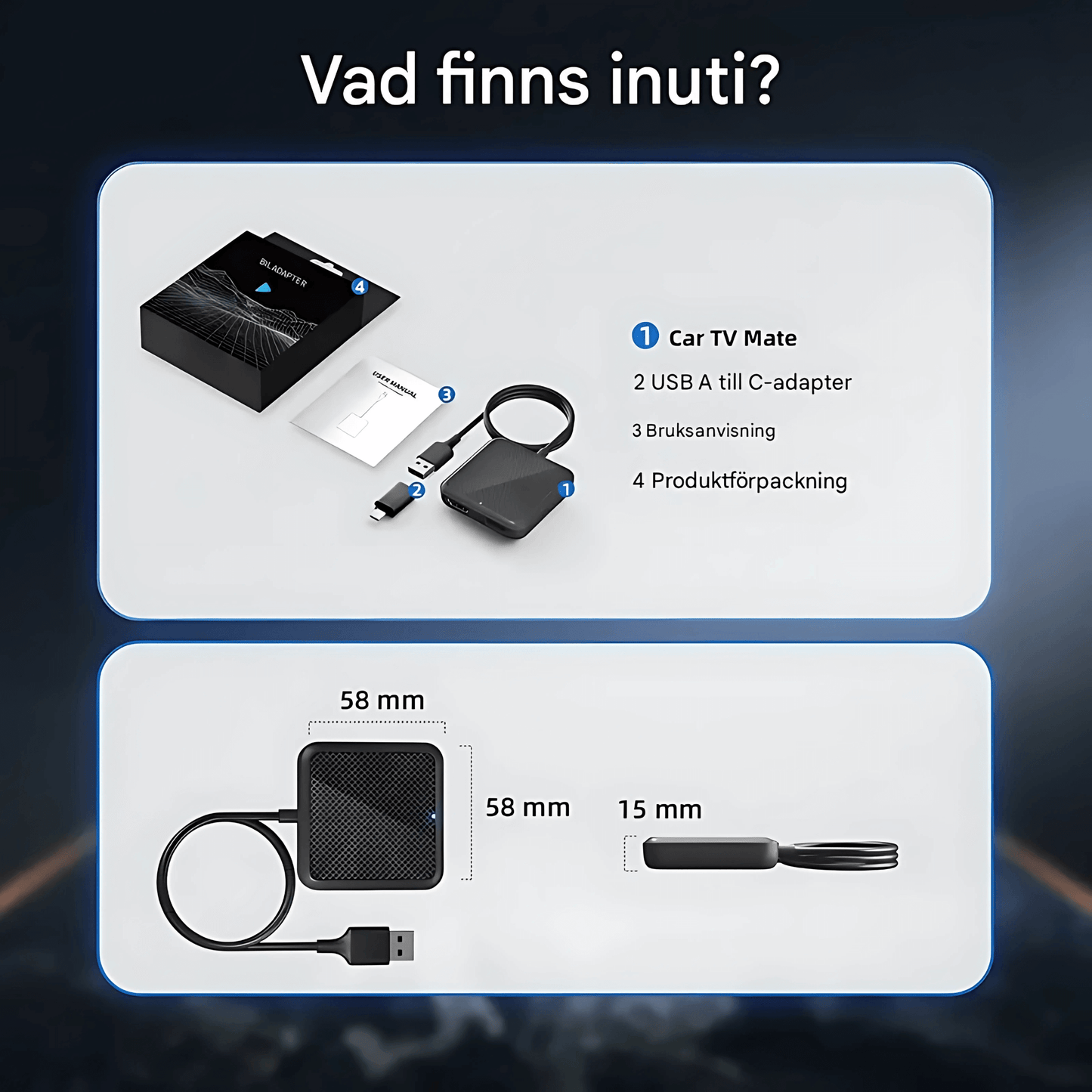 StreamLink – Multimedieadapter för Trådlös CarPlay, Android Auto & HDMI-Streaming i Bilen