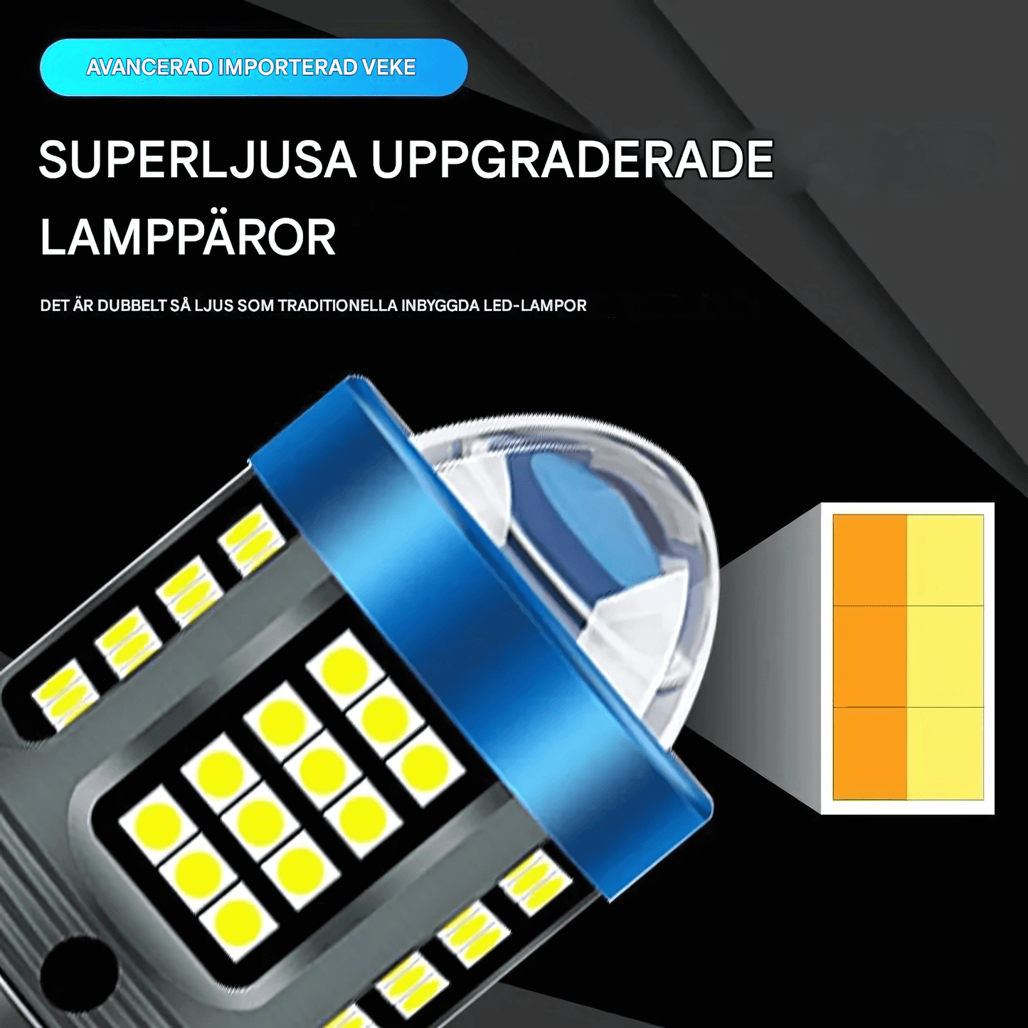 BrightGlide - LED motorsykkellys | H4 BA20D hvit og gul hi-lo frontlykt for scooter og MC