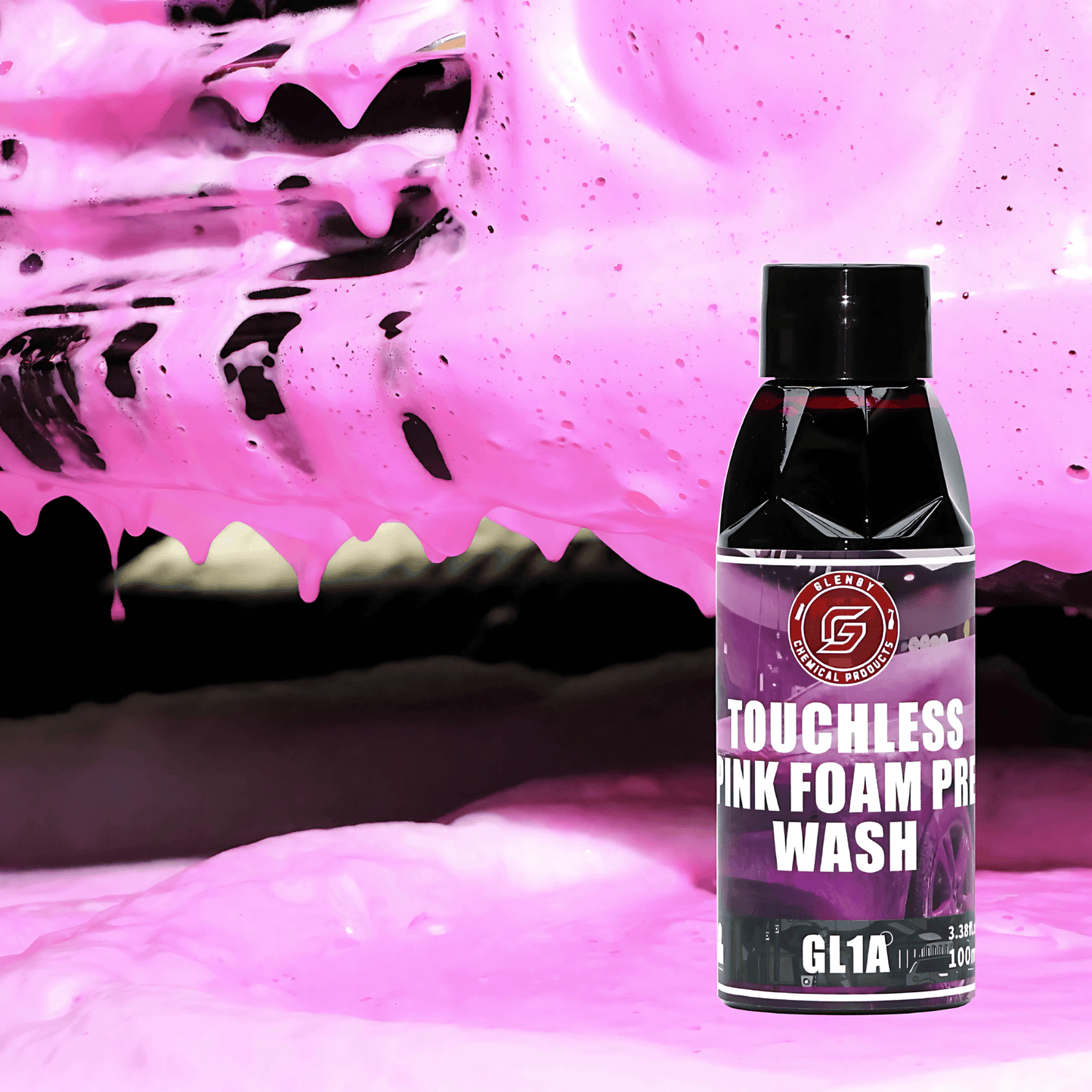 FoamBliss - Rosa Aktivt Skum Schampo | Touchless Förtvätt för Biltvätt med Färgeffekt