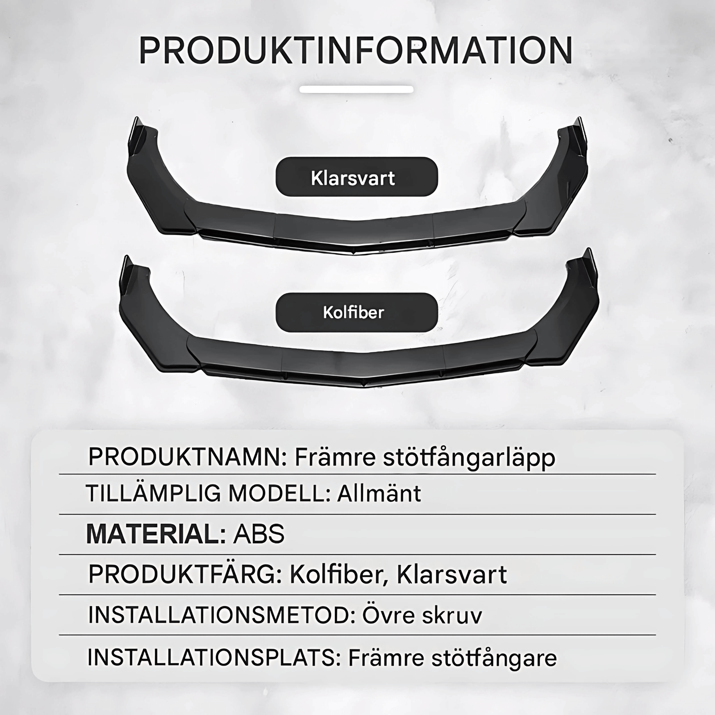 FlexGuard - BumperKit för Bil | Justerbart Stötfångarskydd i 5 Delar med Racingstil
