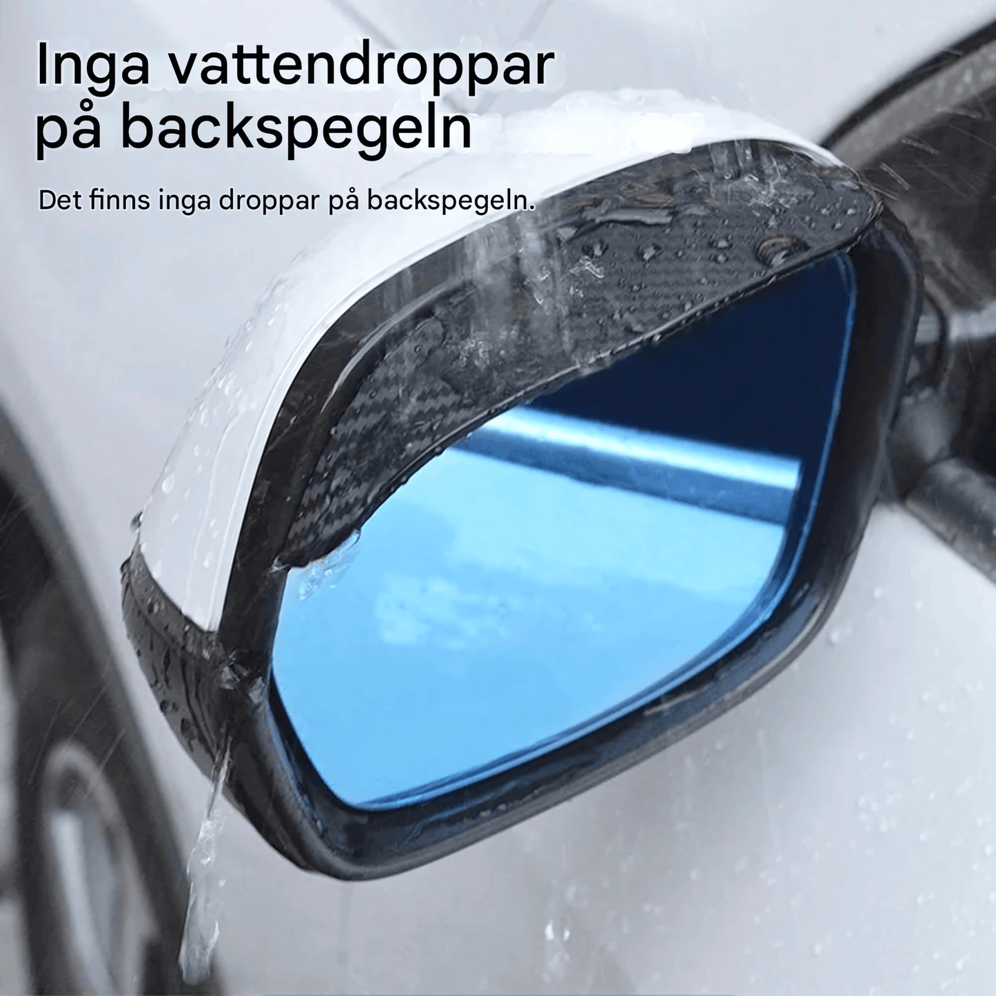 RainShield - 2-Pack Regnskydd för Backspeglar i Kolfibermönster | Universellt Passande Skydd mot Regn och Bländning