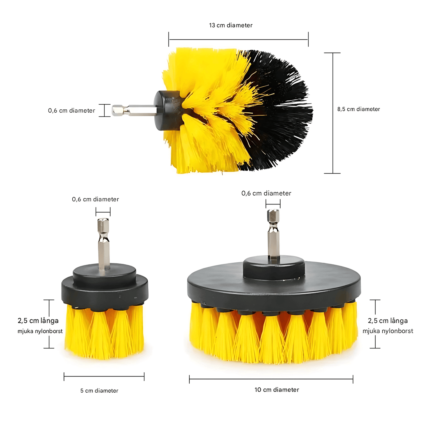 DrillScrub - Car Brush for Drill Machine | Nylon Cleaning Brush for Tires, Seats and Interior