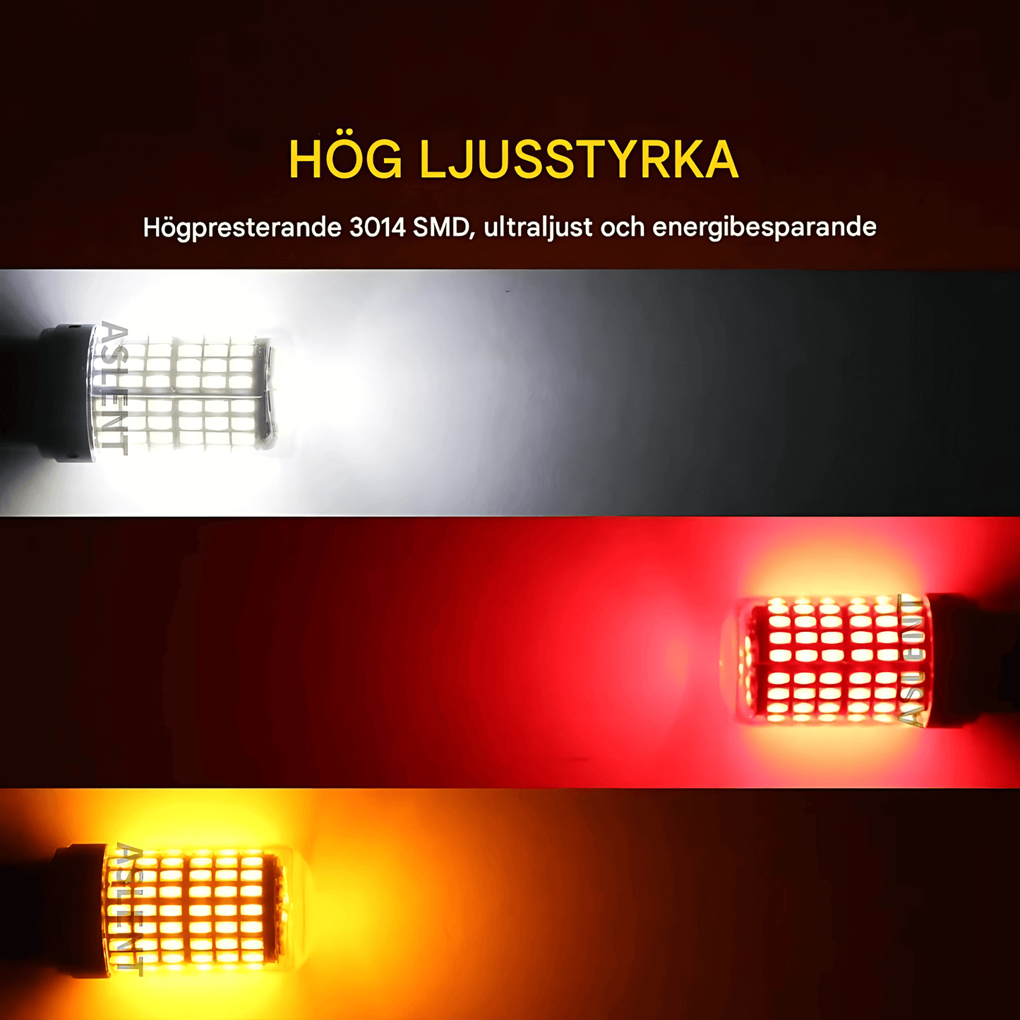 BrightCore - 2-pack Signal LED-lampor för blinkers och bromsljus | CanBus-kompatibla 12V för bil & MC