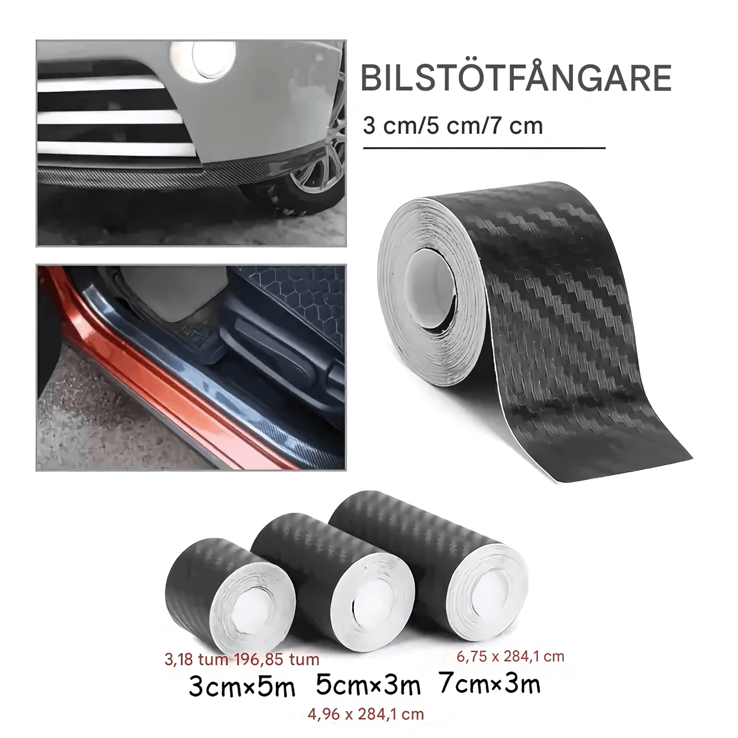 ShieldWrap – Beskyttelsestape i karbonfiber for bil | Matt nanofilm for dører, terskler og speil