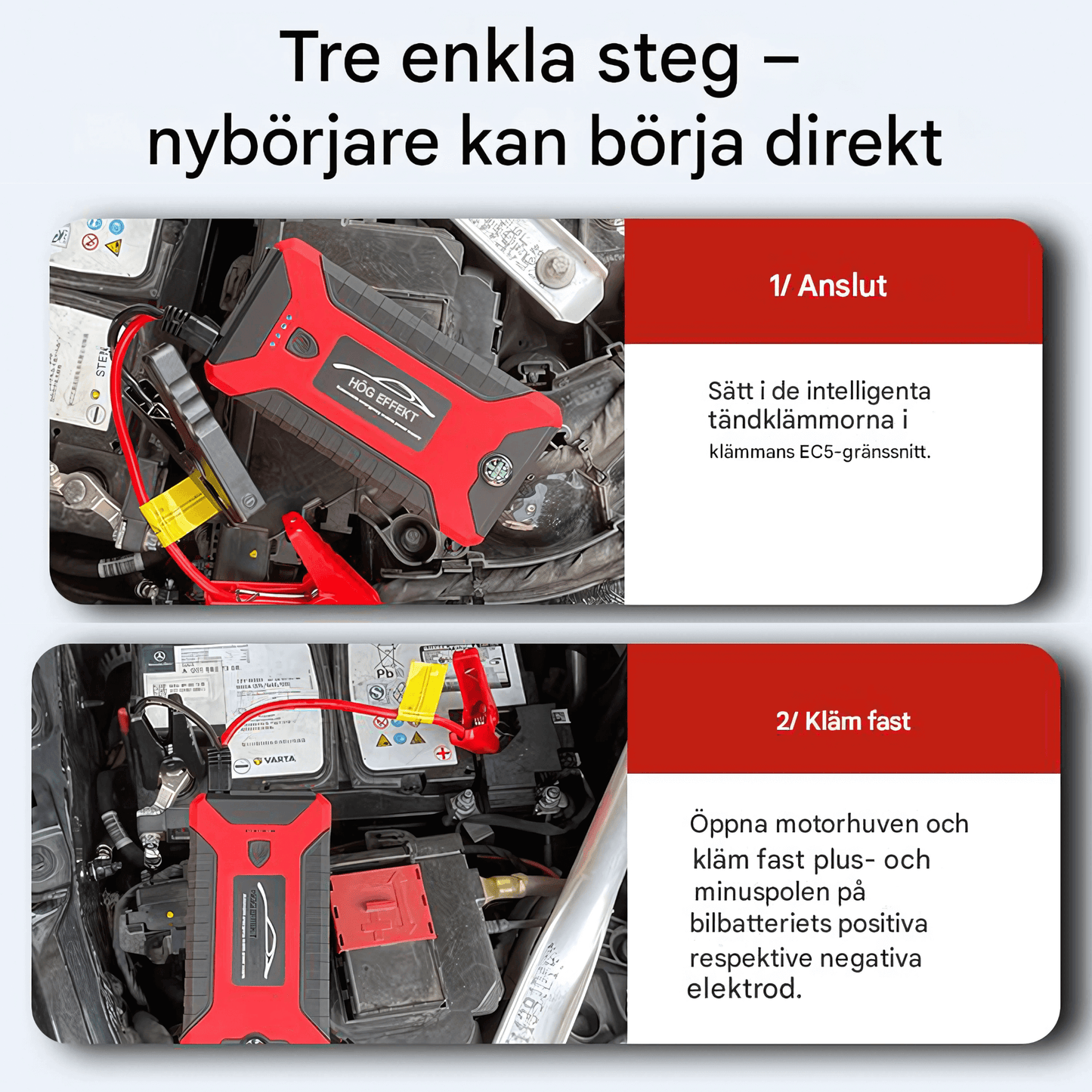 PowerBoost – Bærbar jumpstarter, powerbank og LED-belysning med 99 800 mAh kapasitet