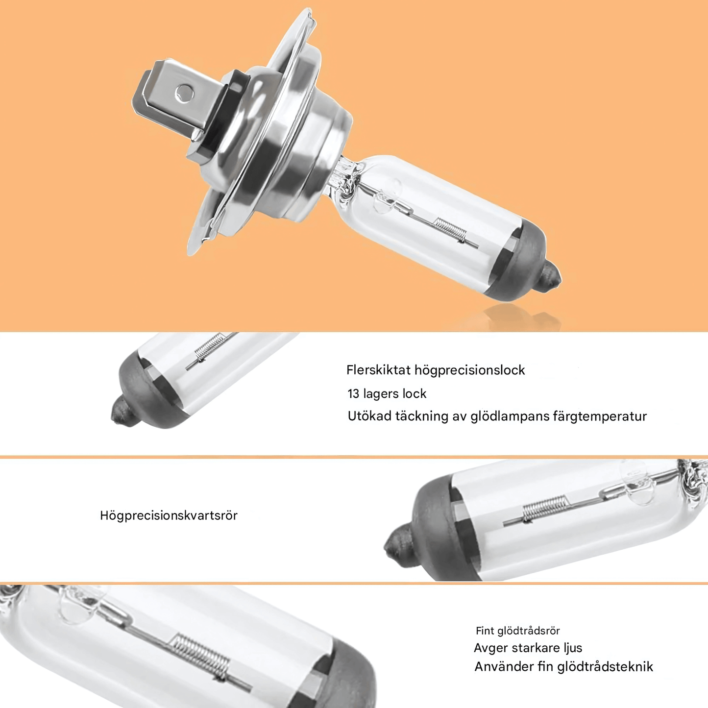BrightVolt - 10-pakning H7 halogenpærer 12V 55W 4300K for tåkelys og frontlykter