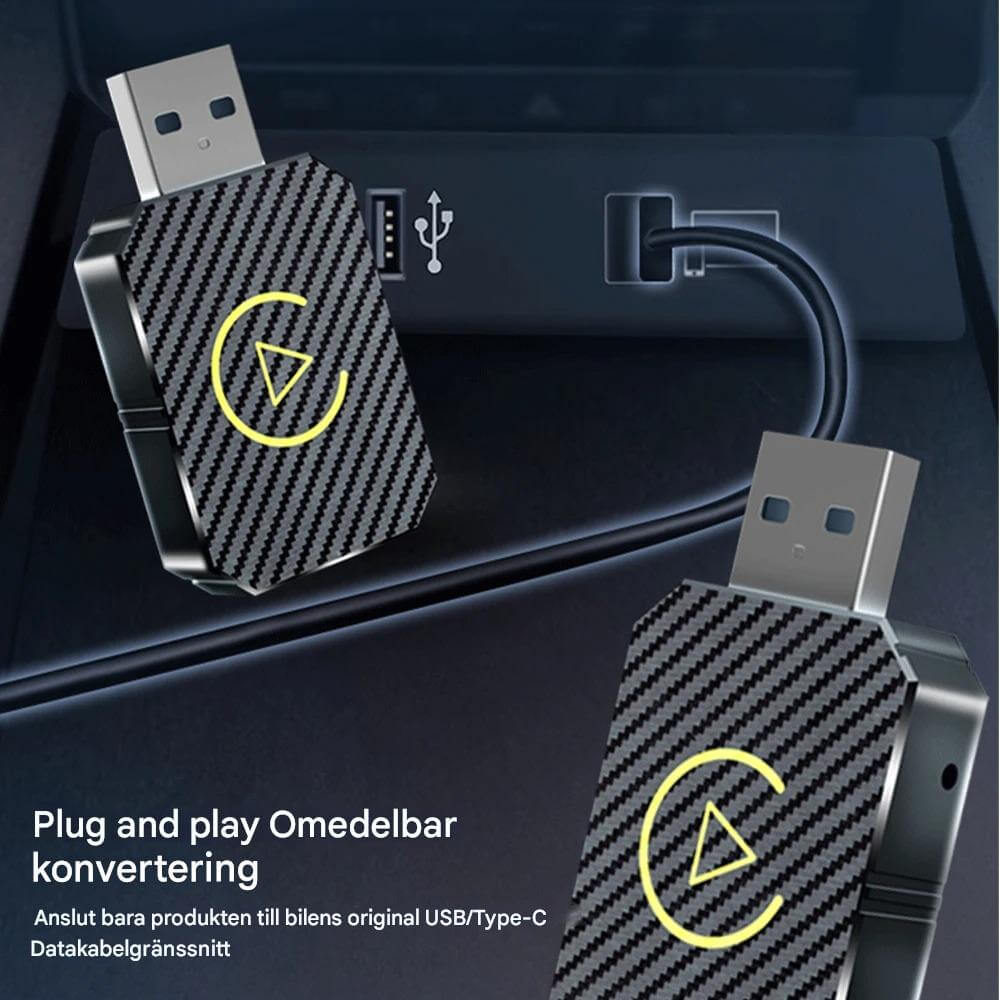 AutoLink - Sladdlös Android Auto & IOS CarPlay-adapter för Multimedia i Bilen