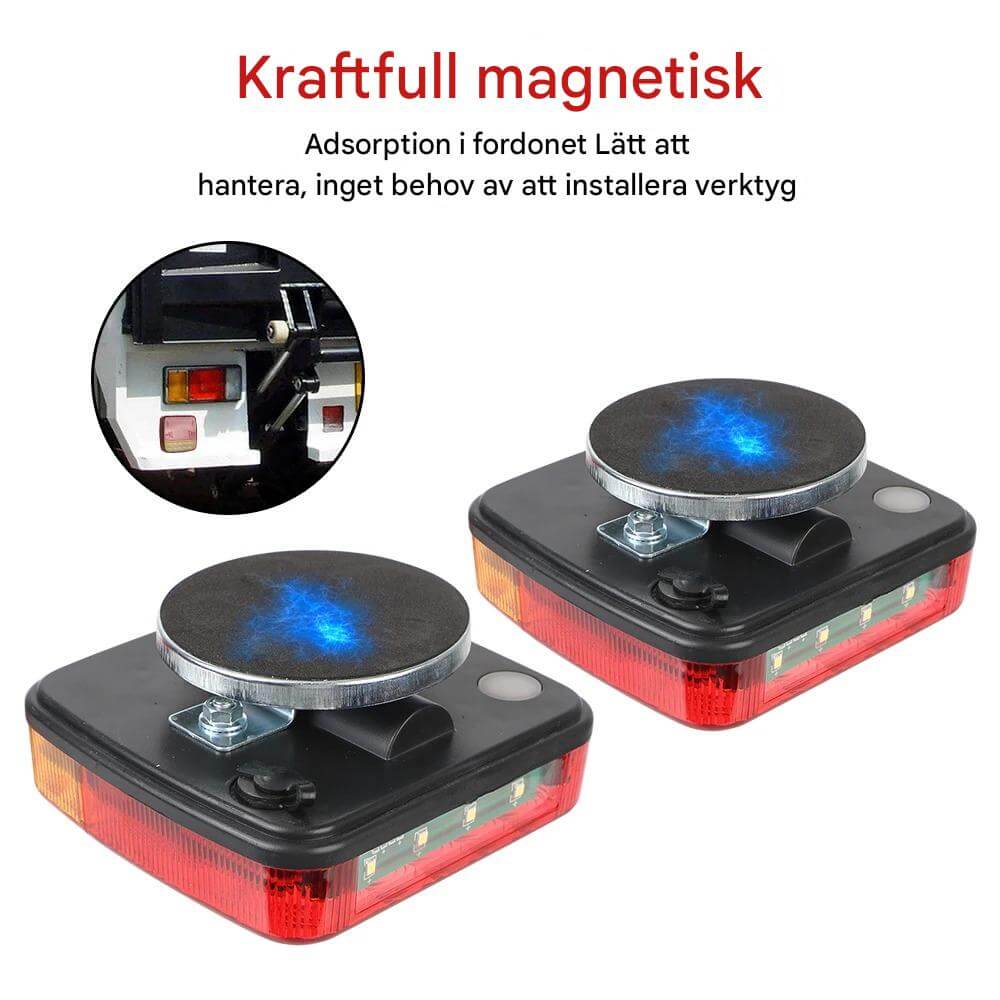 TrailGlow - Kraftiga LED-drivna Magnetiska Trådlösa Släpvagnsljus