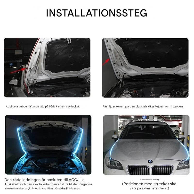 LumiStrip - Vanntett 150 cm LED DRL-lyslist for stilig bildekor
