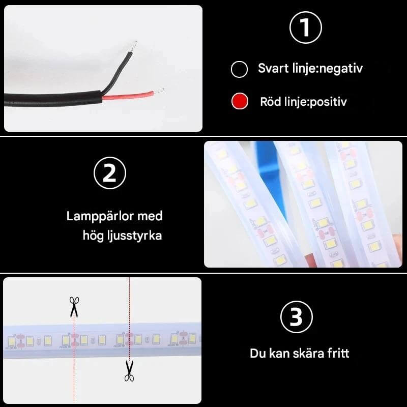LumiStrip - Vanntett 150 cm LED DRL-lyslist for stilig bildekor