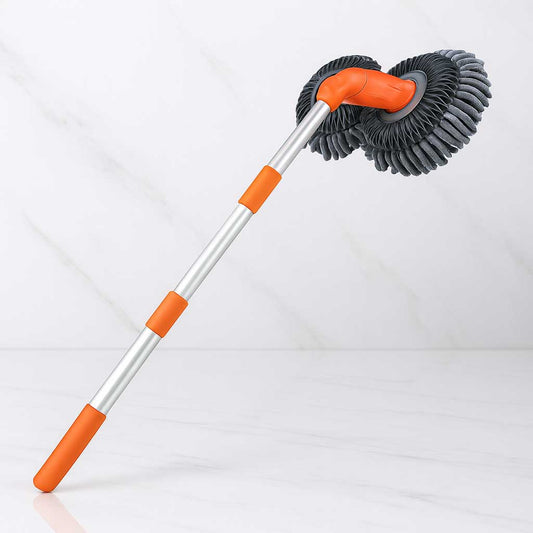 RotoReach - Teleskopisk Biltvättmopp med Dubbelborste, 360° Roterande Huvud och Löstagbar Design