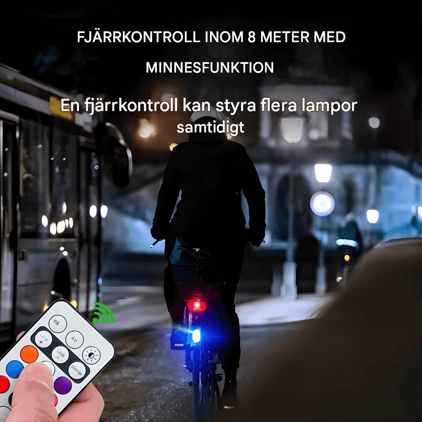 AeroGlow – RGB Strobe Lights för Bil, Motorcykel, Cykel och Drone med Trådlös Fjärrkontroll & Flera Ljuseffekter