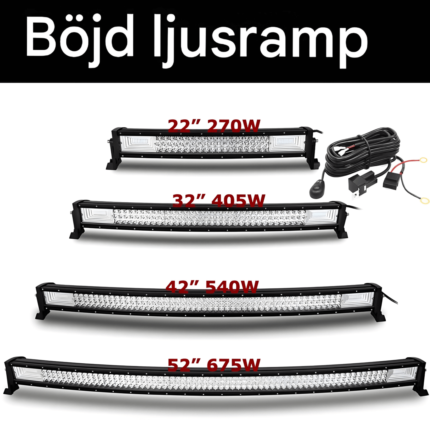 CurveBeam – Böjd LED-Ljusramp för Offroad, SUV, ATV & Arbetsfordon