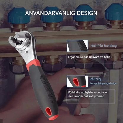 TorqueMax – Justerbar skiftenøkkel 6–22 mm med rattfunksjon for bil, motorsykkel og hjem