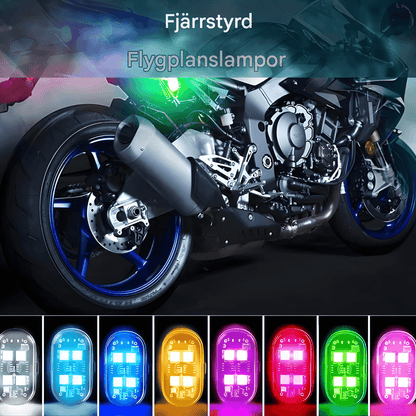AeroGlow – RGB Strobe Lights för Bil, Motorcykel, Cykel och Drone med Trådlös Fjärrkontroll & Flera Ljuseffekter