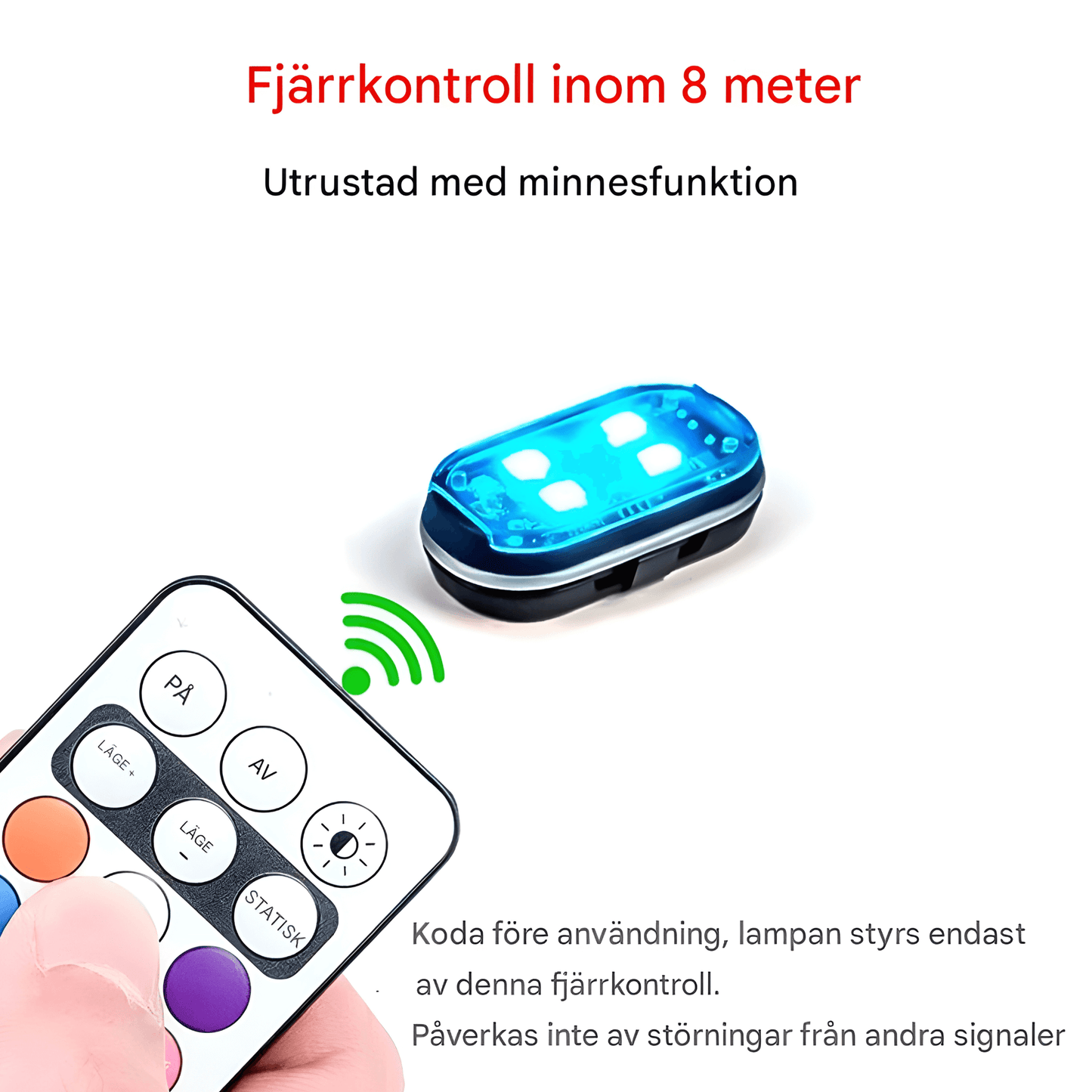 AeroGlow – RGB Strobe Lights för Bil, Motorcykel, Cykel och Drone med Trådlös Fjärrkontroll & Flera Ljuseffekter