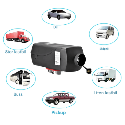 DieselHeat – Dieselvarmer 5KW 12V med LCD og fjernkontroll for bil, bobil, båt og hytte